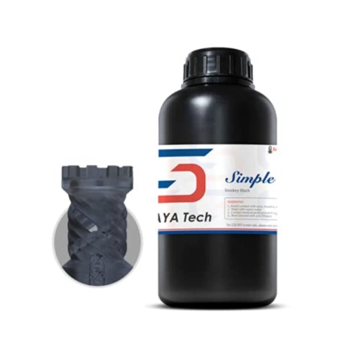 Siraya Tech Simple Water Washable 3D Printer Resin Super Easy to Clean and Print Low Odor 405nm Rapid UV Curing Resin Needs Much Less Alcohol for LCD DLP 3D Printing 8K Capable (Smoky Black, 1kg) - Smoky Black