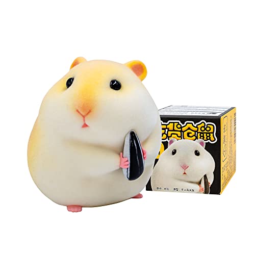 BEEMAI Flocking Greedy Hamster Series 1PC Random Design Cute Figures Collectible Toys Birthday Gifts - Flocking Greedy Hamster Series - 1PC