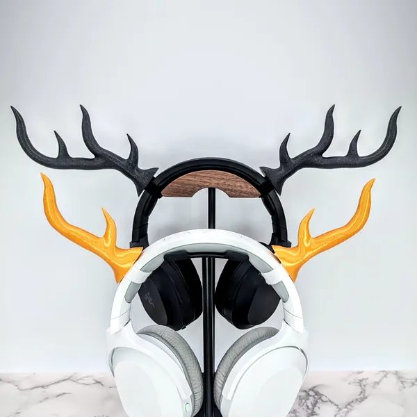 Antler Headset Attachment - Deer Horns for Gaming Headphones - Horns for Headphones