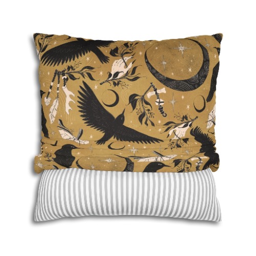 "Raven Moon" Throw Pillow - 16x16 / Zip Cover with Insert