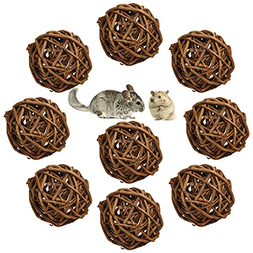 9 Pcs Natural Willow Branch Ball for Small Animals, Rabbit Chew Toys Guinea Pig Toys Bird Chew Toy for Rabbits Chinchilla Hamsters Guinea Pigs Gerbils Parrot (2.36 Inch) - 9 PCS