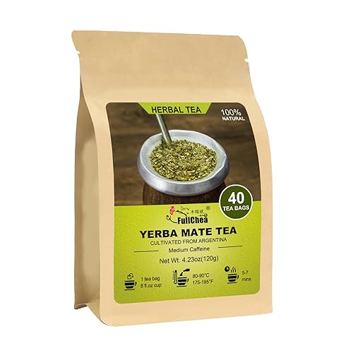Yerba Mate Tea Bag, 40 Teabags, 3g/bag - Unsmoked, Cultivated From Argentina - Yerba Mate Tea - 40 Count (Pack of 1)