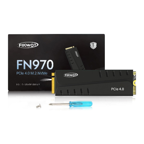 Fikwot FN970 4TB M.2 2280 PCIe Gen4 x4 NVMe 1.4 interne solid-state drive met koellichaam - Snelheid tot 7300 MB/s, configuratie cache DRAM, interne SSD PS5 compatibel - 4TB - PCle4.0-7400MB/s(With Heatsink)