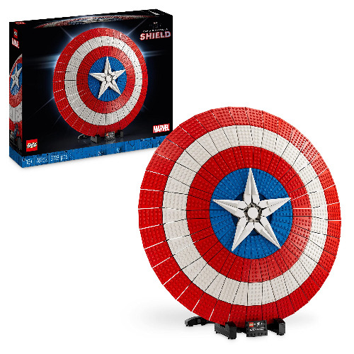 LEGO Marvel Het schild van Captain America, Avengers Bouwpakket voor Volwassenen met Minifiguur, Naambordje en Thor's Hamer, Verzamelbaar Infinity Saga Cadeau voor Mannen en Vrouwen 76262