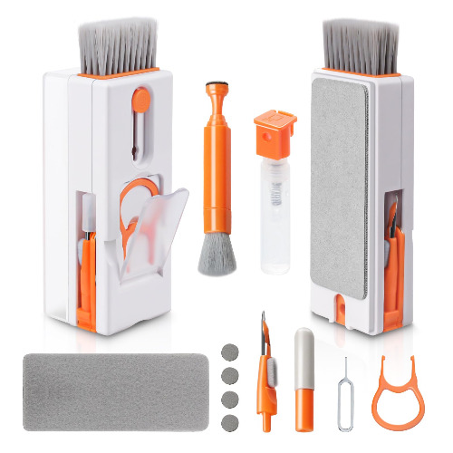 Alyvisun 11 in 1 Toetsenbord Reinigingsset, Multifunctioneel Toetsenbord Reinigingsborstel met Toetstrekker, voor Laptop, Mobiele Telefoons, Hoofdtelefoon