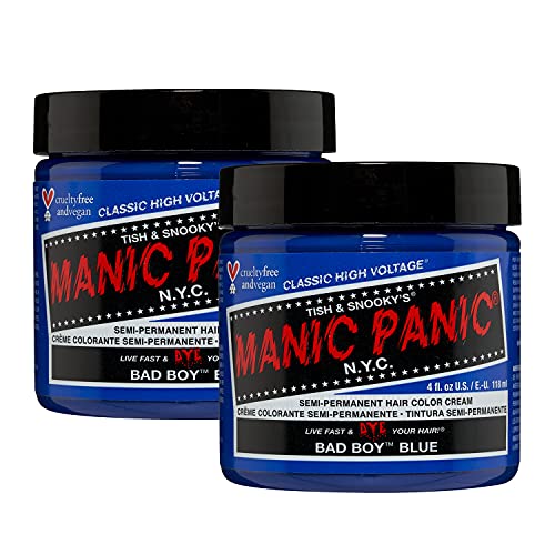 MANIC PANIC Rock N Roll Hair Dye Classic 2 Pack - Bad Boy Blue - 4 Fl Oz (Pack of 2)