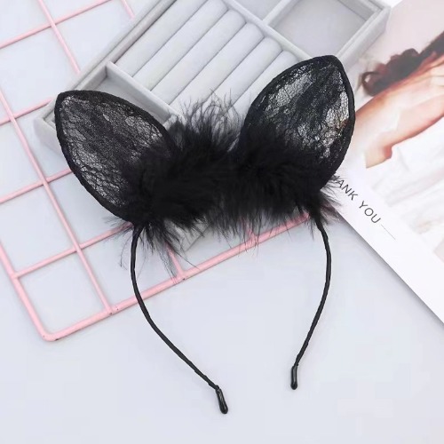 Cute Headband with Cat Ears - Black 1