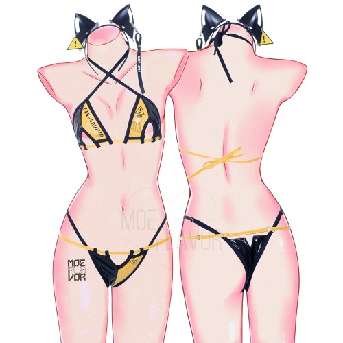 Danger Cyber Cat Bikini | Yellow / L/XL