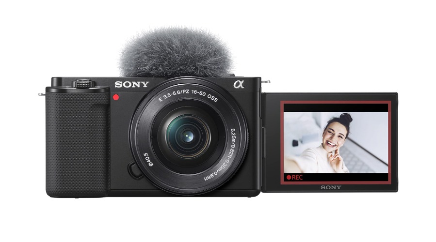 Sony Alpha ZV-E10L | APS-C spiegelloze vlogcamera met verwisselbare lens en 16-50 mm f/3.5-5.6 Power Zoom-kitlens (vari-angle scherm voor vloggen, 4K-video, realtime oogautofocus), zwart, 1 verpakking - ZV-E10 behuizing + optisch € 749,00