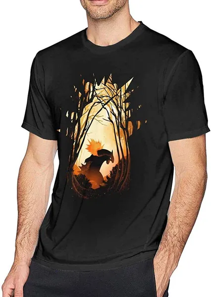 Poke Typhlosion The Burned Forest Men's Short Sleeved Top T-Shirts - Color1 X-Large
