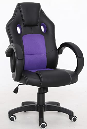 Millhouse New Designed Racing Sport Swivel Office Gaming Chair X2710S (Purple) - Purple
