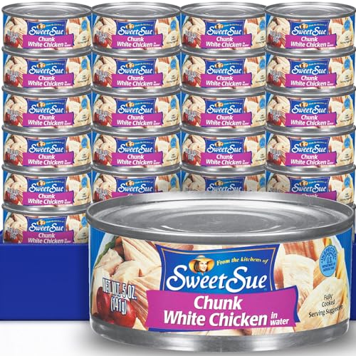 Bumble Bee Chunk White Chicken in Water, 5 oz Can (Pack of 24) - 11g Protein per Serving - Gluten Free, Keto Friendly - Great for Snack, Lunch or Dinner Recipes - White Chicken - 5 Ounce (Pack of 24)