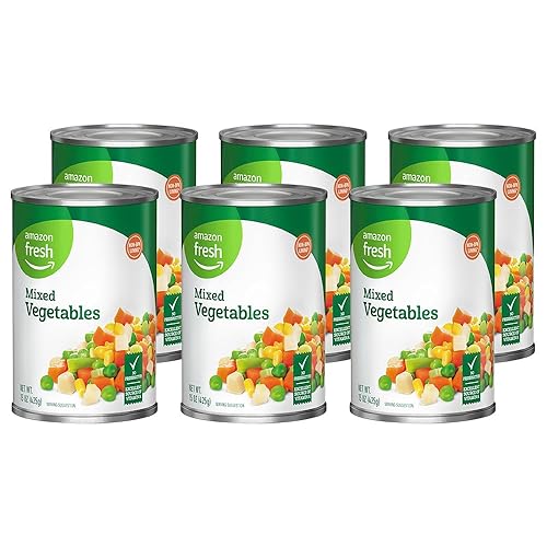 Amazon Fresh, Canned Mixed Vegetables, 15 Oz (Pack of 6) - Pack of 6