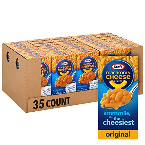 Kraft Original Flavor Macaroni and Cheese Dinner (7.25 oz Boxes (Pack of 35)) - Original (35 Pack) - 7.25 Ounce (Pack of 35)