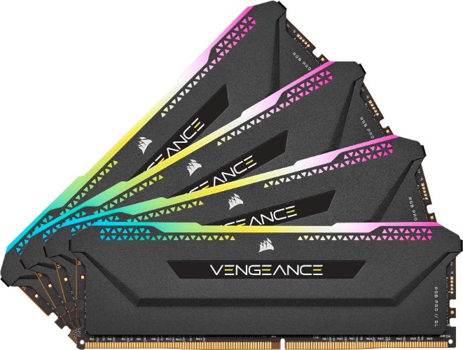 Corsair Vengeance RGB Pro SL 128GB (4x32GB) DDR4 3200 (PC4-25600) C16 1.35V Desktop Memory - Black (CMH128GX4M4E3200C16) - Black 128GB (4x32GB) 3200MHz RGB Pro SL