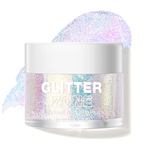LANGMANNI Holographic Body Glitter Gel for Body, Face, Hair and Lip.Color Changing Glitter Gel Under Light. Vegan & Cruelty Free-1.35 oz (2# Sparkling Pink) - 2# Sparkling Pink