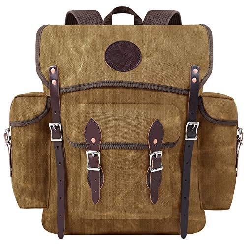 Duluth Pack Duluth Minn Unisex Canvas Travel Everyday Hiking Wanderer Backpack - 16 x 15 x 6-Inch - Wax Khaki