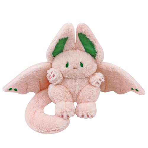 PEACH CAT Cute Bat Bunny Plush Pillow Kawaii Bat Rabbit Stuffed Animal for Kids Pink 20" - Pink - 20 inch