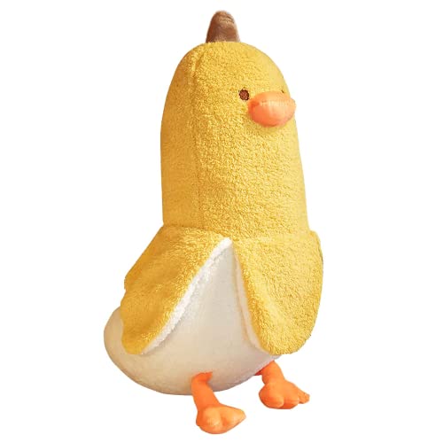 PEACH CAT Banana Duck Plush Toy Cute Plushie Hugging Plush Pillow Duck Stuffed Animal for Girls and Boys Yellow 35.4" - Yellow - 35.4"