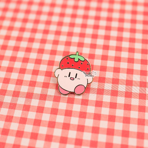 Fruit Hat Poyo Collection Hard Enamel Pin - Strawberry(Backorder) / [A Grade] / Locking Clasp