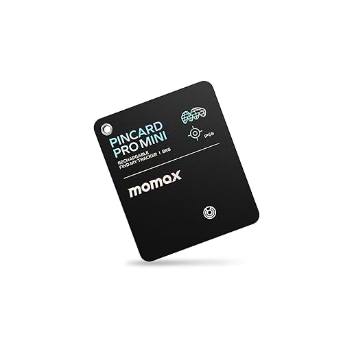 Momax Rechargeable Bluetooth Tracker, Key Finder IP68 Waterproof, Up to 328ft Range, Smart Tracking Tag for Keys, Bags, Luggage, Wallet and More, Mini Size, iOS Only - Small