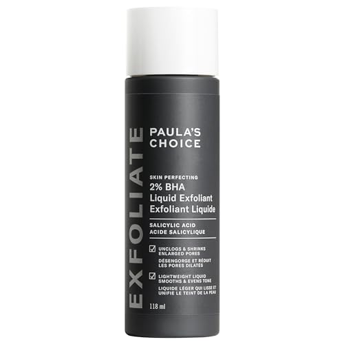 Paulas Choice SKIN PERFECTING 2% BHA Liquid Salicylic Acid Exfoliant, Daily Facial Exfoliator for Blackheads, Enlarged Pores, Wrinkles & Fine Lines, Fragrance-Free & Paraben-Free, Full Size - 118 ml - Full Size - 118ml
