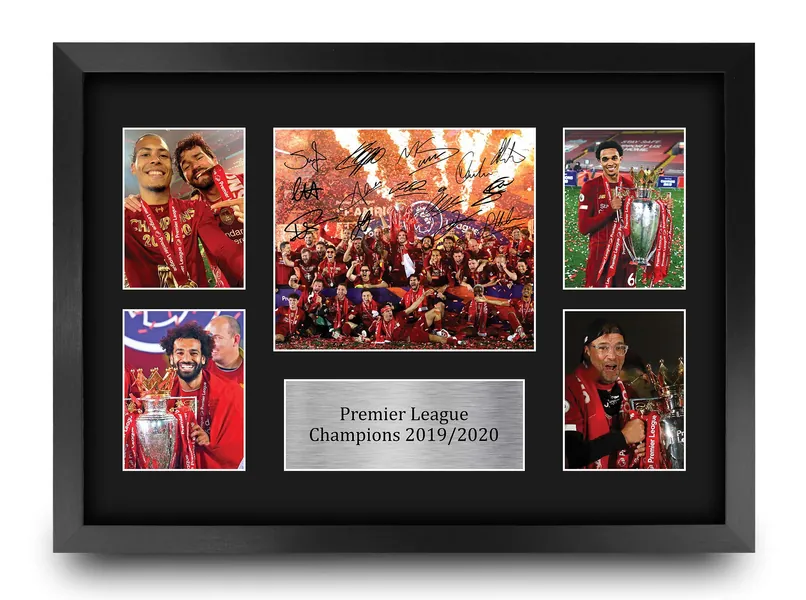 HWC Trading A3 FR Liverpool Premier League Champions 2019/2020 Display Signed Gift FRAMED A3 Printed Autograph Football Gifts Print Photo Picture Display