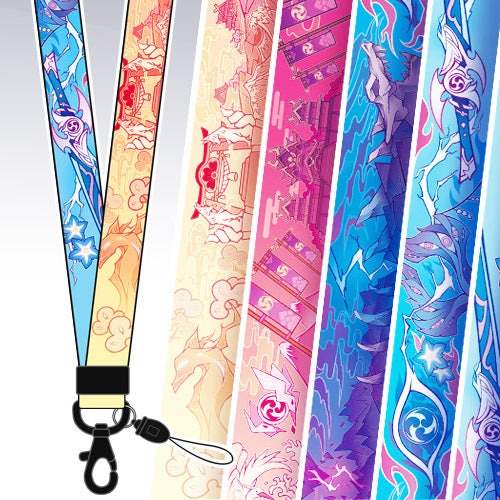 Genshin Impact Lanyard Necklace with 3 Nations - A