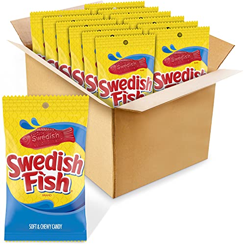 SWEDISH FISH Soft & Chewy Candy, 12-8 oz Bags - swedish fish