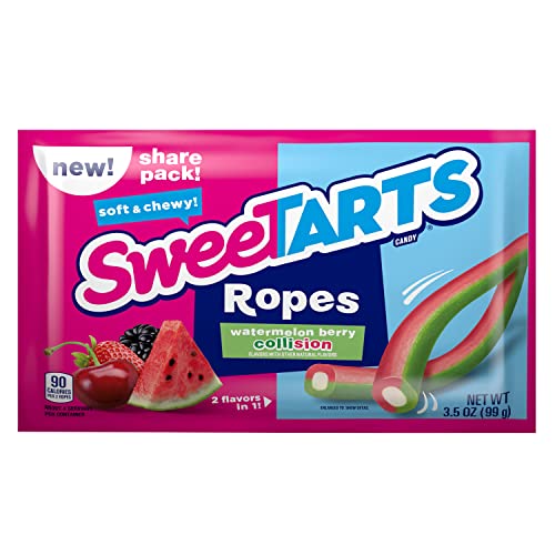 SweeTARTS Ropes, Watermelon Berry, 3.5 ounce Package, Pack of 12 - Watermelon Berry - Pack of 12