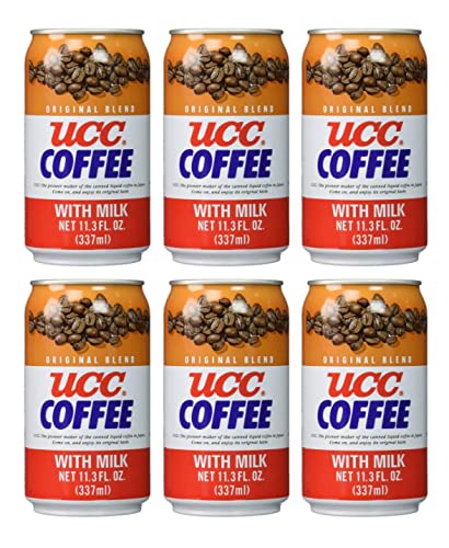 UCC Canned Coffee Blend with Milk Drink 6 Pack (Original Coffee Blend with Milk) - Original Coffee Blend with Milk - 11.3 Fl Oz (Pack of 6)
