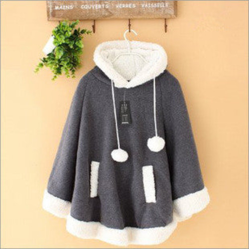 Soft Poncho Cape - Dark Grey