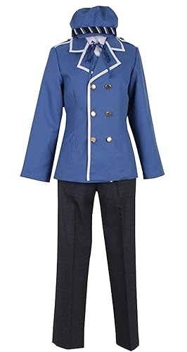 Hannahcos Cosplay Costume Blue Uniform With Hat Halloween Outfit Full Set - Small