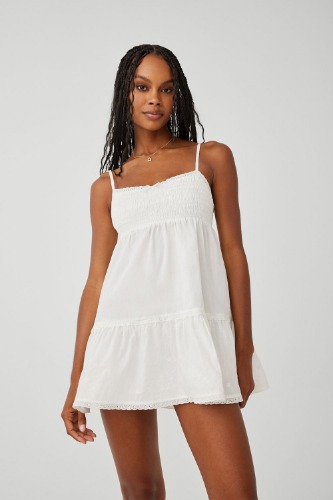 Baby Embroidered Mini Dress - White | White / S