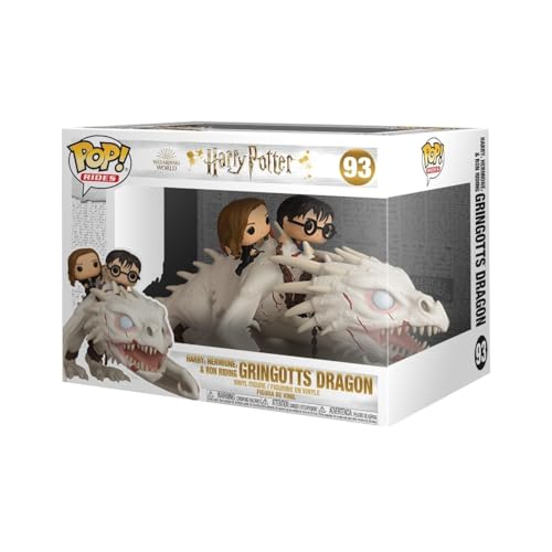 Funko Pop! Rides: Harry Potter - Gringotts Dragon with Harry, Ron, and Hermione, Vinyl Figure, Multicolor - Gringotts Dragon