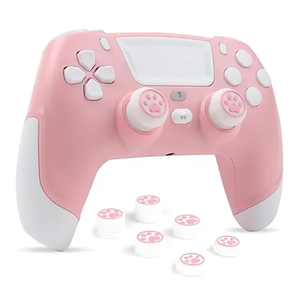 RALAN Pink Wireless Controller Kompatibel mit PS4/Pro/Slim/PS3/IOS/for Switch/PC for PS4 Dualshock 4 Gamepad mit Kopfhöreranschluss und Touchpad