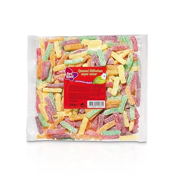 Red Band bunte Gummi Stäbchen gezuckert und super sauer 500g
