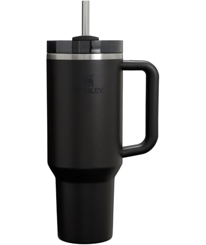 Stanley Quencher H2.0 FlowState Stainless Steel Vacuum Insulated Tumbler with Lid and Straw for Water, Iced Tea or Coffee, Smoothie and More, Black 2.0, 40oz - 40 oz - Black 2.0