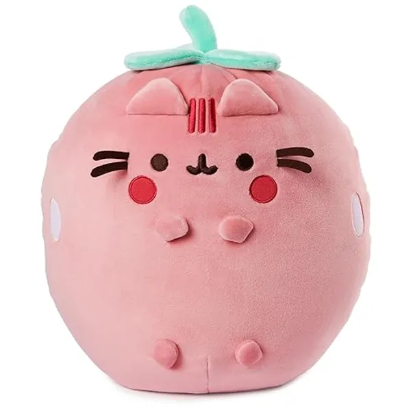 GUND Pusheen Strawberry Scented Squisheen Plush, Squishy Toy Stuffed Animal for Ages 8 and Up, Pink, 11” - Scented Strawberry