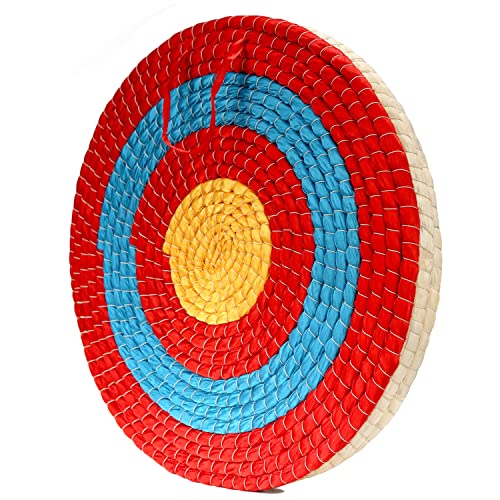 DOSTYLE Archery Targets Traditional Solid Straw Round Archery Target Shooting Bow Coloured Rope Target Face Three Layer for Shooting Practice - Red 3 Layers