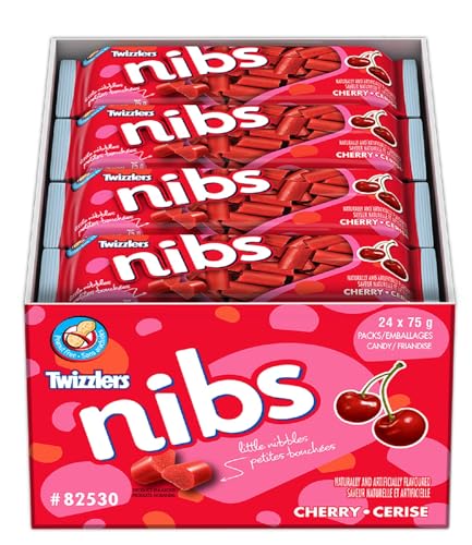 TWIZZLERS Licorice Candy, Cherry Nibs, 24 Count - Nibs Cherry 24 Count