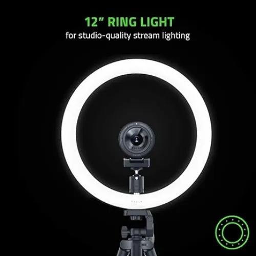 Razer Ring Light 12" Streaming and Selfie Light: Customizable Light Spectrum - Adjustable Brightness - includes Tripod, Phone and Webcam Mount - Designed for Streaming and Twitch - Compatible w/Kiyo