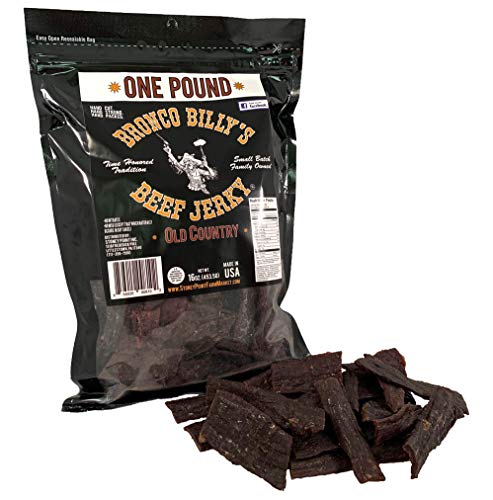 Bronco Billy's Beef Jerky Hickory Smoked Old Country One Pound Resealable Bag - Hickory Smoked - 1.00 Pound (Pack of 1)