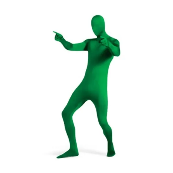UTEBIT Green Full Bodysuit Men Spandex Stretch Adult Costume Chromakey Disappearing Zentai Unisex Greenman Body Suit Black