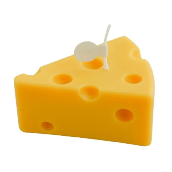 PartyKindom 1Pcs Funny Cheese Candles Decoration Scented Candles for Table Photo Prop Birthday Gift,Prefect for Meditation Mood Boosting Bath Yoga - 8X3.8X3cm