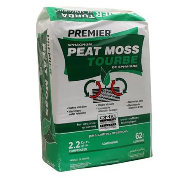 PREMIER HORTICULTURE 0128P 2.2Cu Ft Sphag Peat Moss, 2.2-Cubic Foot - 2.2-Cubic Foot