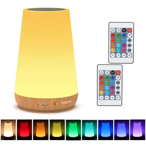 Bedside Lamp, Night Light, LED Lamp, Touch Type, Nursing Light, Remote Control, Bedroom Indirect Lighting, Room Lamp, 13 Color Conversion, Table Light, Brightness Adjustment, Dimmable, Automatic On/Off Timer, 1H/2H/4H/6H, Energy Saving, USB Rechargeable, Gift, Stylish, White