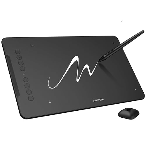 XPPen Updated Deco 01 V3 Drawing Tablet-16384 Levels of Pressure Battery-Free Stylus, 10x6 Inch OSU Graphic Tablet, 8 Hotkeys for Digital Art, Teaching, Gaming Drawing Pad for Chrome, PC, Mac, Android - Large - Wire