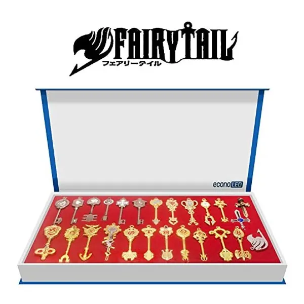 
                            econoLED Fairy Tail, 25Pcs Fairy Tail Lucy Heart Key Chain Celestial Spirit Gate Pendant Set Keychain for Children Kids Christmas Thanksgiving Day Birthday Gifts
                        