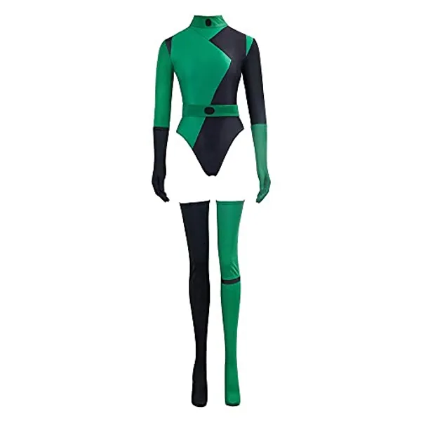 BYHai Shego Cosplay Costume Jumpsuit Shego Halloween Costume Sexy Bodysuit Super Villain Costumes for Adults Women